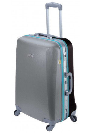 ASHOKA rigid large suitcase 69 cm GREY-turquoise- black