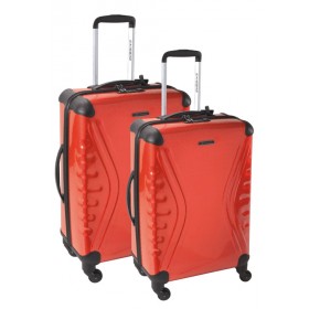 SET OF 2 CARBOSITE TSA suitcases- red